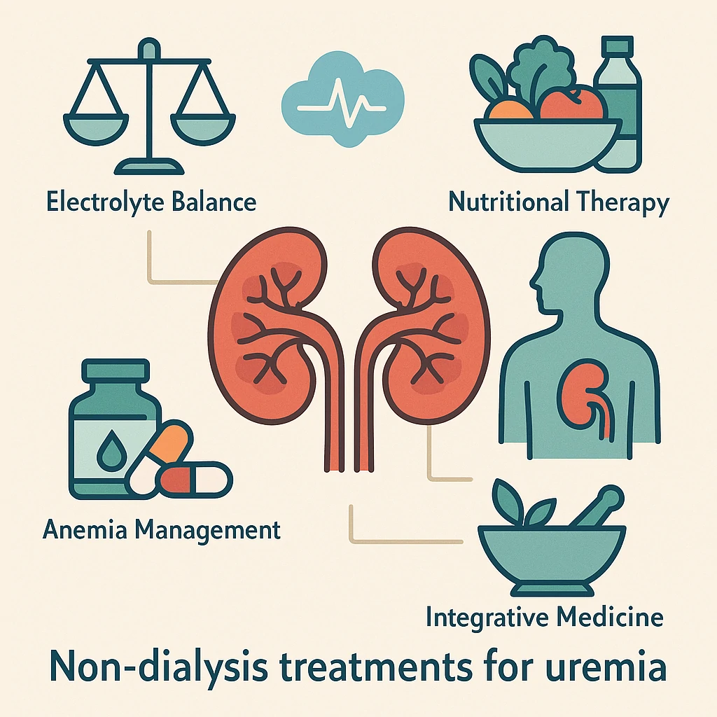 Explore non-dialysis treatments for uremia—electrolyte balance, nutritional therapy, anemia management, and integrative medicine for chronic kidney disease.